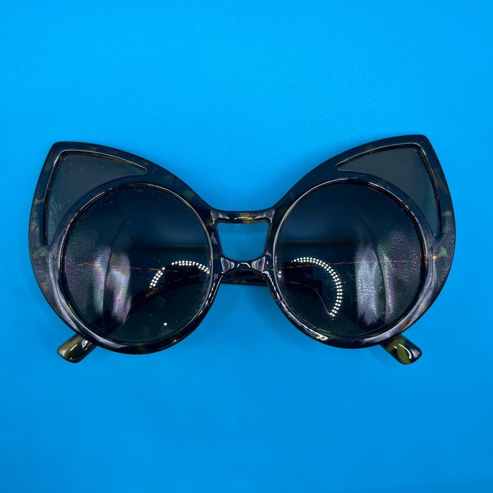 NY Sunglasses Green Cat Eye Frame Oversized Sunglasses 6417
